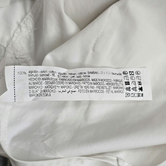 Zara NWT White Sexy Open-back Tie Button Up Shirt Sz. Small - Picture 6 of 6